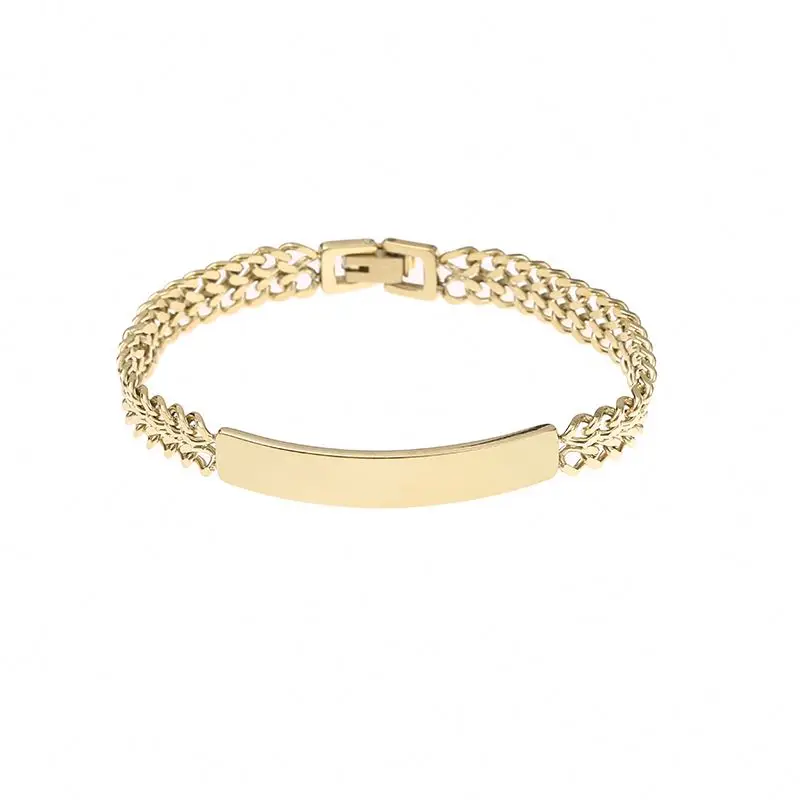 

Hot Selling High Quality Punk Style Thick Chain Gold Plated Stainless Steel Jewelry 316l Chain Bracelet