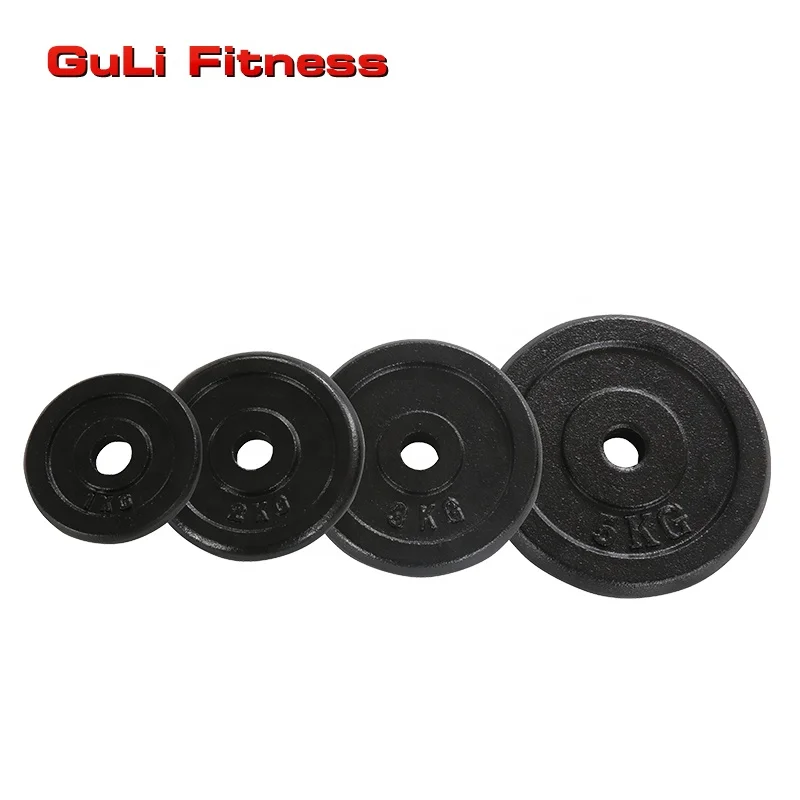 

1 Inch Black Painting Weight Plates Free Weights Weight Lifting Training Cast Iron Adjustable Dumbbell Barbells, Black /grey or customized