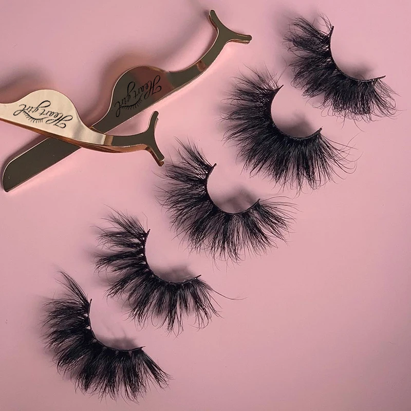 

25mm 3D wholesale hot selling exaggerate fluffy custom private label packaging real mink false eyelashes dramtic longer lashes, Natural black