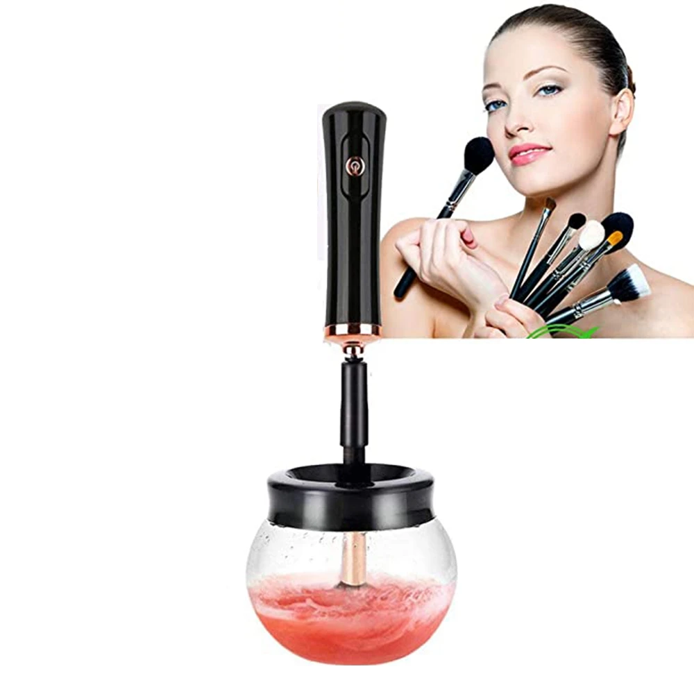 

Home Meiking Rotating Electronic Brush Cleaner Spinner with 8 silicon collars Automatic Makeup Brush Cleaner and Dryer