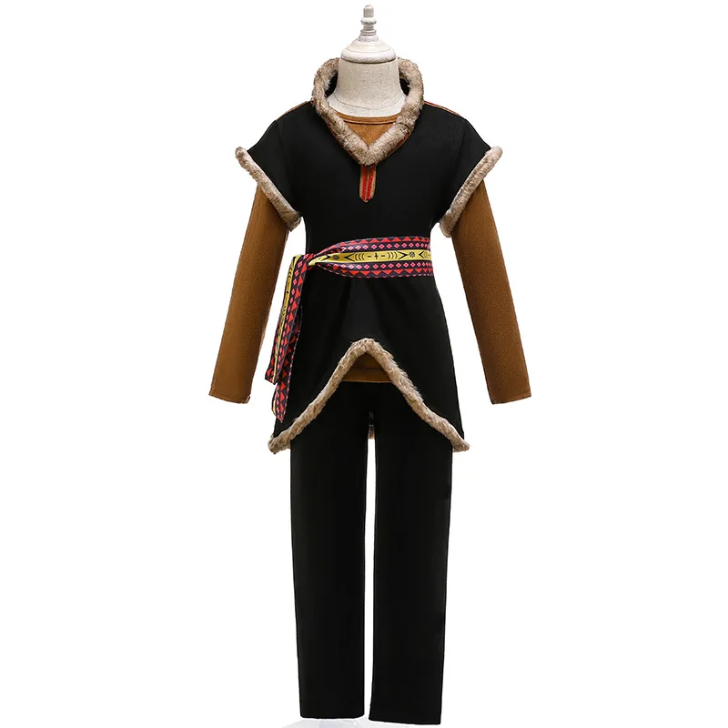 

Kids Pants Children's Cosplay Party Dress Up Princess Wear Boys Three-piece set Christmas cosplay costume BX0601, Brown