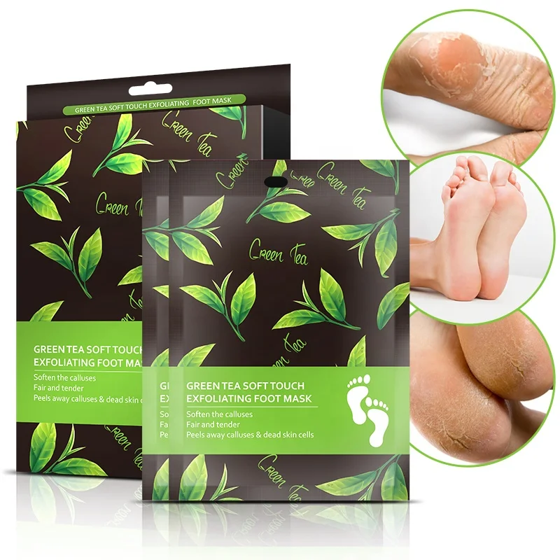 

Green Tea Foot Peel Mask Private Label Nourishing Exfoliating Foot Mask Effective Natural Hydrating Peeling Footmask Sheet