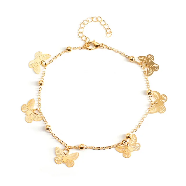 
Fashion women gold plated butterfly shape bracelet cute foot anklet 