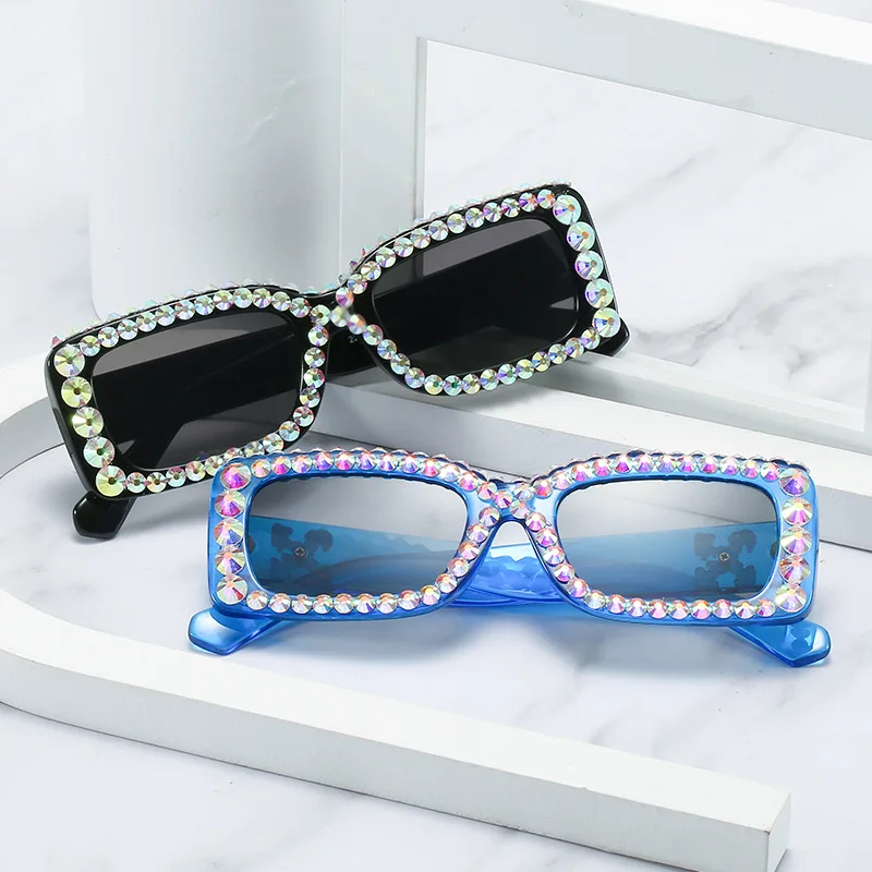 

VIFF HP21532 Rectangle Shape Rhinestone Frame New Fashion Sunglasses Women High Quality Fashion Sunglasses 2021