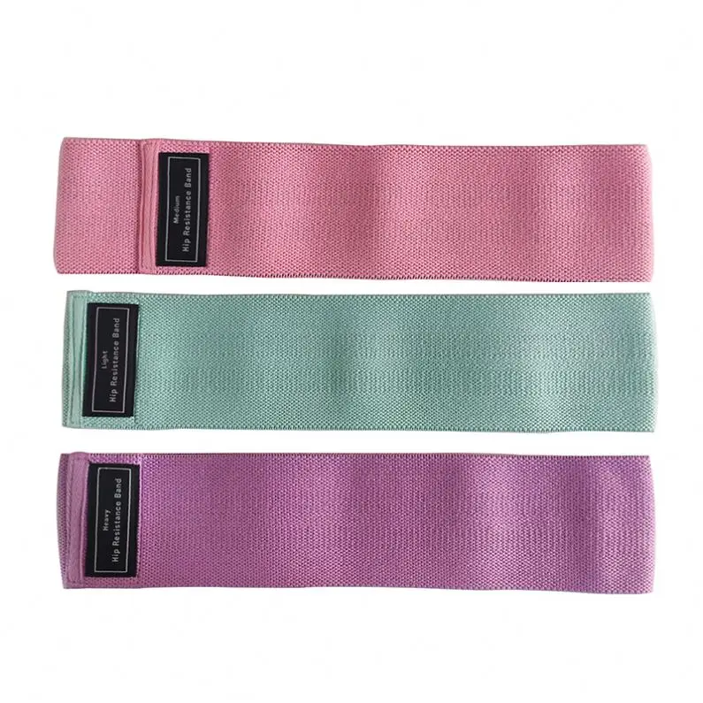 

wholesale custom logo elastic fitness workout home gym hip exercise fabric booty resistance bands, Pink, green,purple