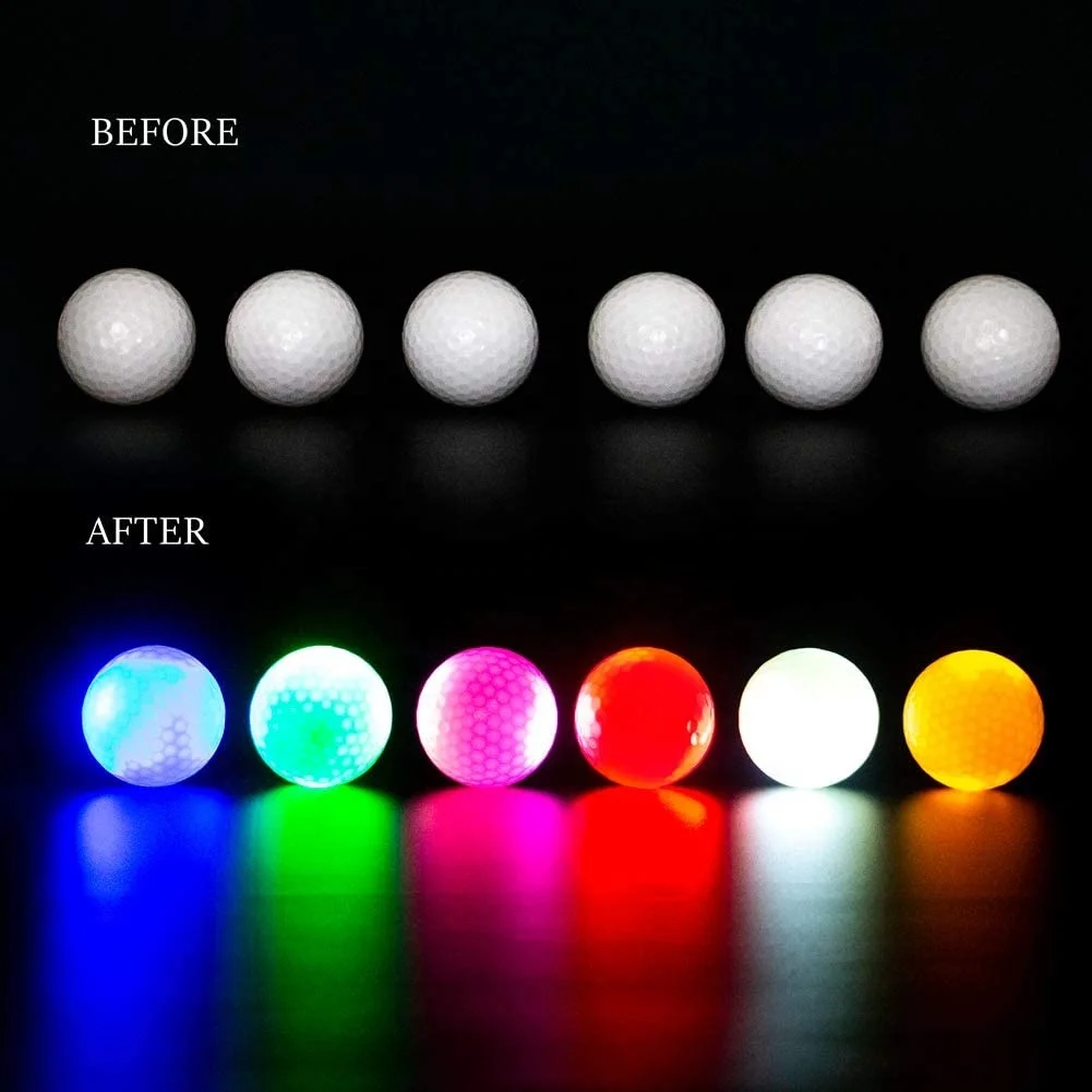 

Light Activated no timer LED bright glowing in dark Golf Balls