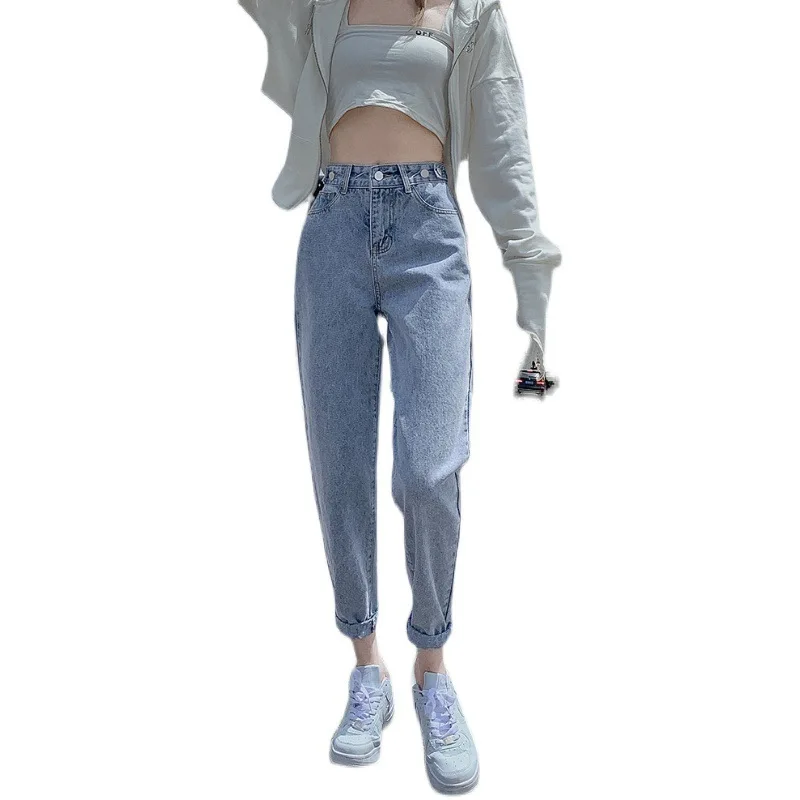 

Harem Jeans Women's High Waist Slim Fit Straight Loose Daddy Denim Pants Autumn Fashion Jeans