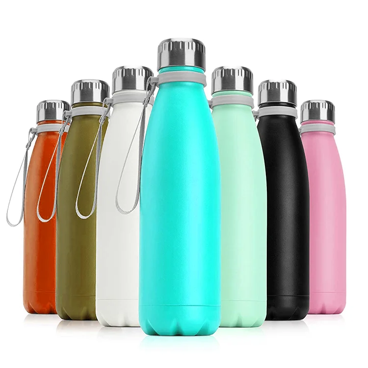 

350ml 500ml 750ml double wall 304 stainless steel creative vacuum flask cola shape insulated water bottle for outdoor sports, Customized according to pantone color codes