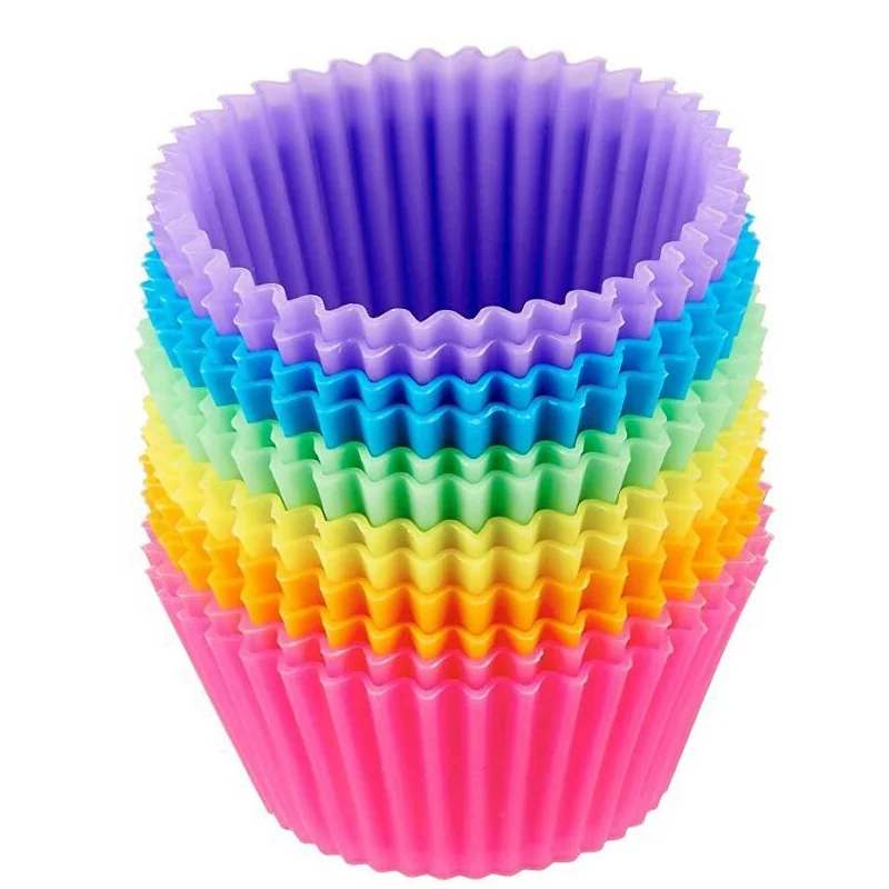 

Baking Tool Cupcake Moulds Colorful Reusable Silicone Baking Cups Cake Muffin Liners, Customized color