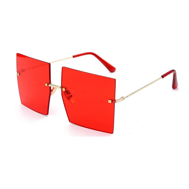 GY7002 Newest Trendy Rimless Gradient Lens Shades Womens Oversized Sunglasses UV400