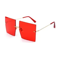 

GY7002 Newest Trendy Rimless Gradient Lens Shades Womens Oversized Sunglasses UV400