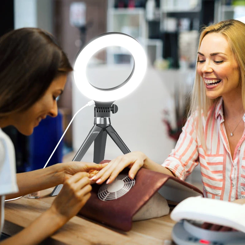 6" Beauty LED Selfie Ring Light makeup ,Circle Light Stand Kit Mini Led Camera Ring light for YouTube Video Makeup