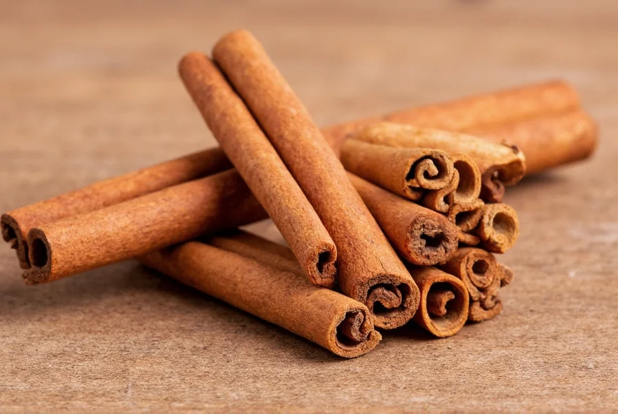 Close-up view of Ceylon cinnamon sticks showing delicate layered structure compared to thicker Cassia cinnamon sticks