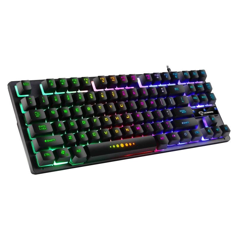 

BAJEAL GK-10 87-Keys USB waterproof Rainbow Backlit wired mechanical feeling keyboard for PC gamer computer Laptop