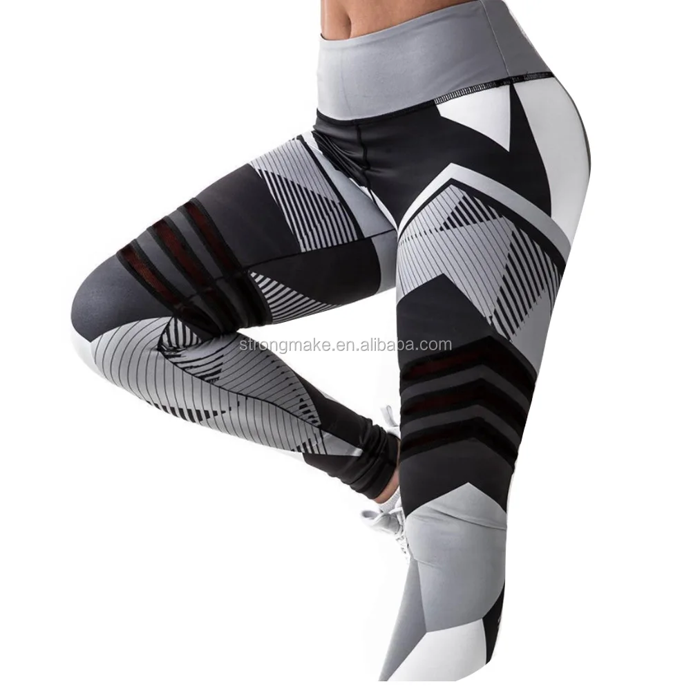 In Stock Customize High Waisted Yoga Pants Sport Wear Workout Gym Women