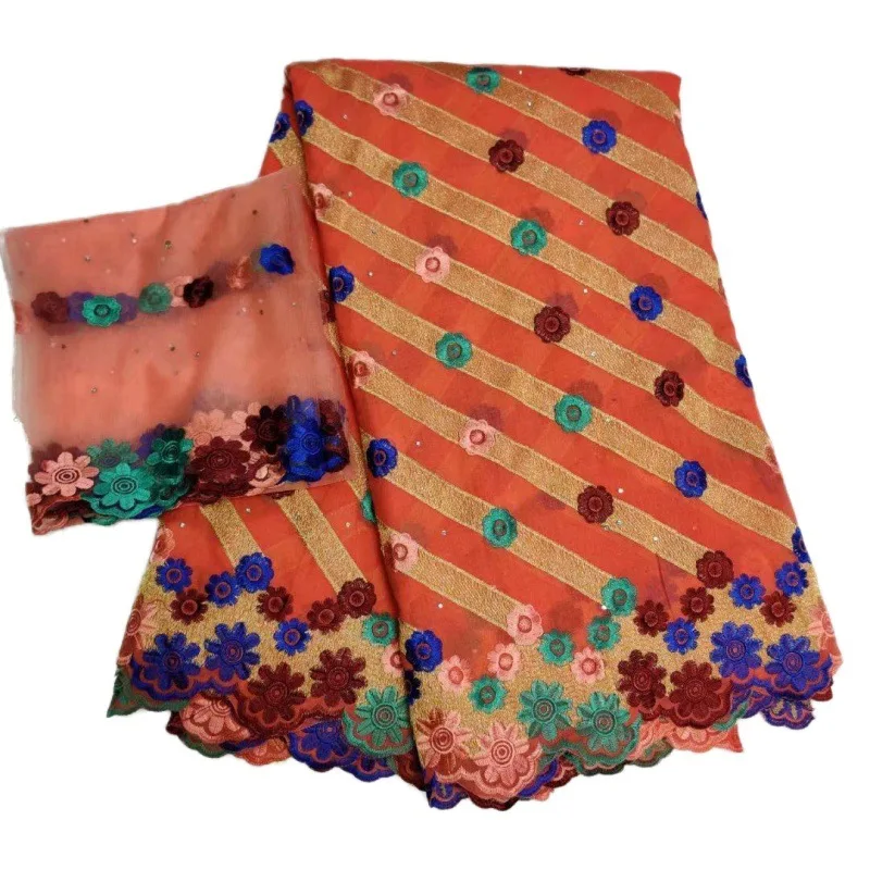 Indian headscarf bring drill wedding dress embroidered  lace silk cotton sarees cloth