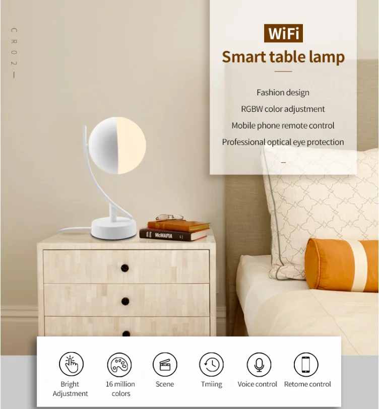 Google Home Wifi Controlled Table Lamp With Usb Port Touch Led Smart Table Lamp