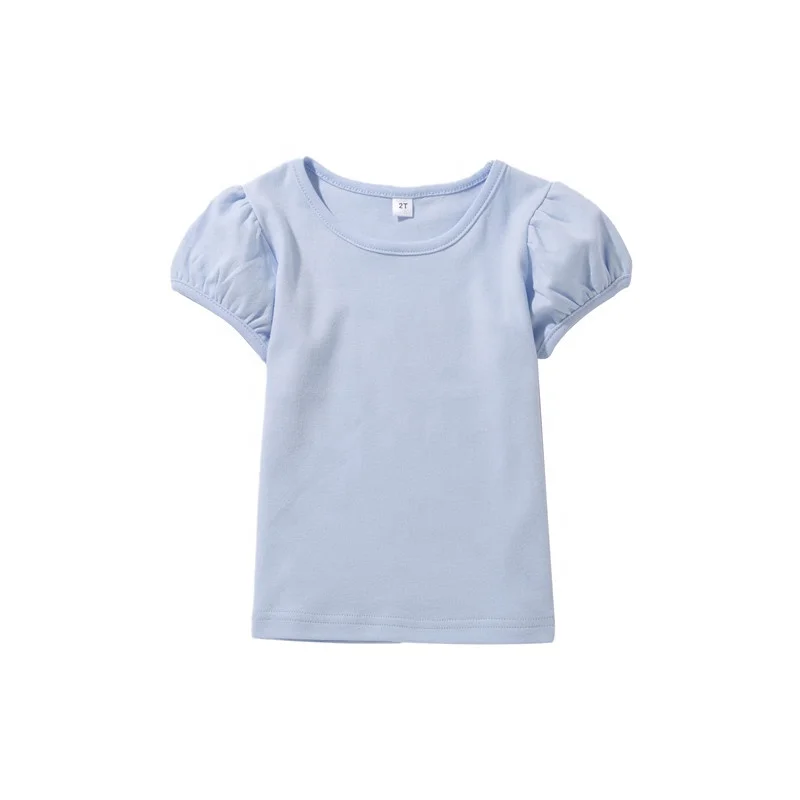 

round neck cotton kids t shirt short sleeve girls T shirt, Customized color