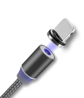 

3 In 1 Magnetic Charging Braided Cable Multi Mobile Phone Charger LED light data cable magnetic