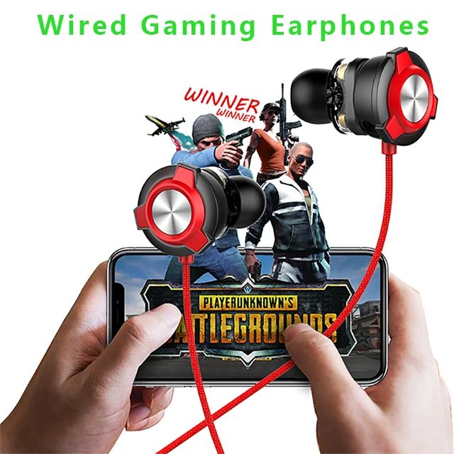 
OEM Custom Logo Dual Driver ear phone 3.5mm Wired Gaming headset earphone With Microphone for mobile phone Xbox, PS4 