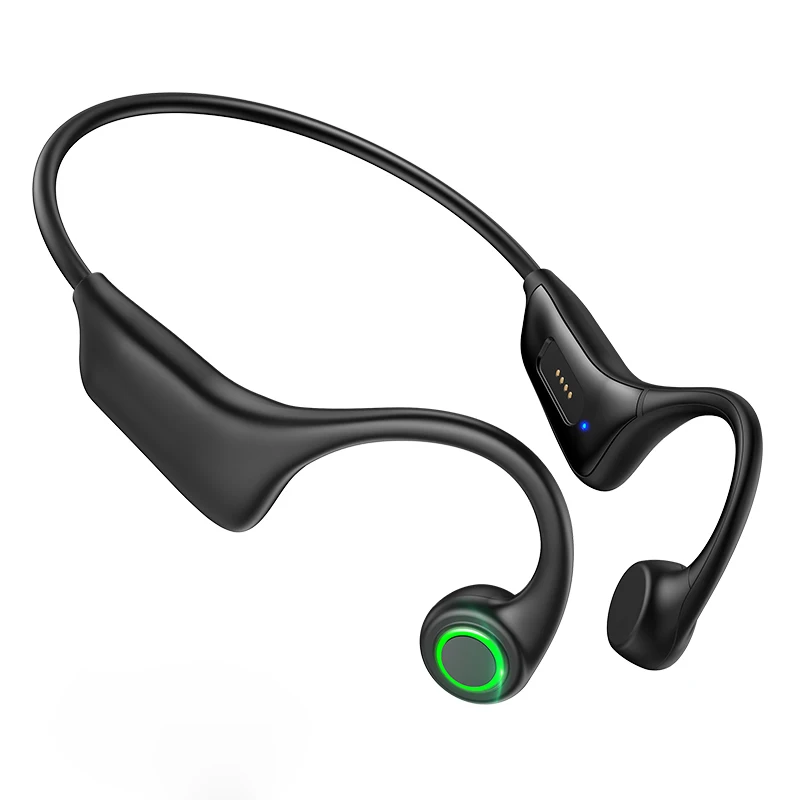 

Amazons Best Sellers IPX7 Waterproof H16 Bluetooth Bone Conduction Headphones Brearhing Light Headset Open Ear Running Earphone, Black