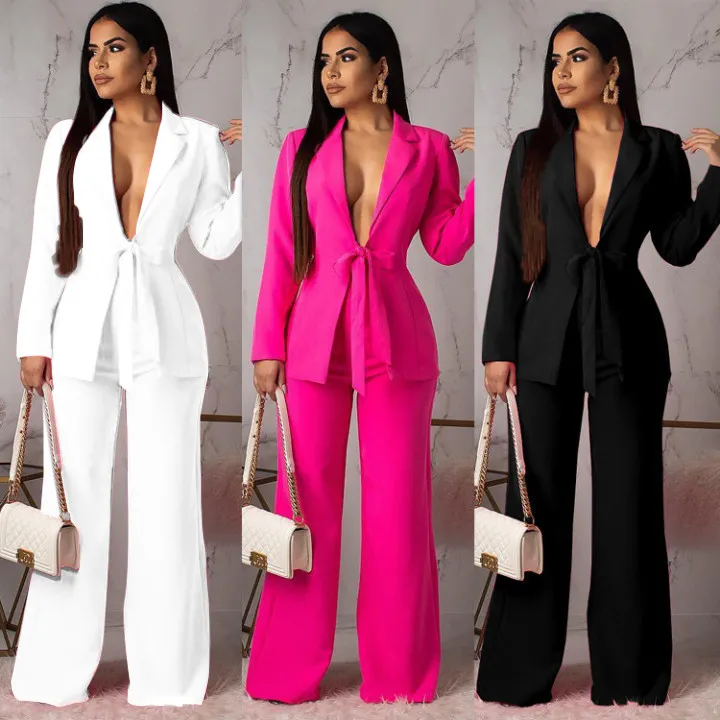 

Wholesale Female 2 Piece Business Office Formal Blazer Two Pieces Suits & Tuxedo Ladies Women's Suits