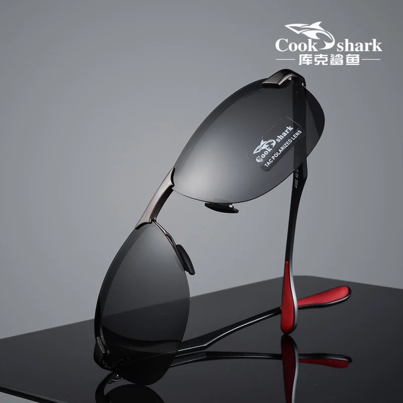 

Cook Shark 2021 new sunglasses men's color-changing sunglasses polarized driving hipsters day and night glasses