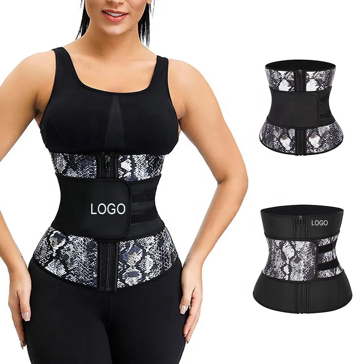 

Custom Logo Compression Waist Belt Hot Snake Printing Latex Waist Trainer For Workout Women Belly Shaper, Red leopard print