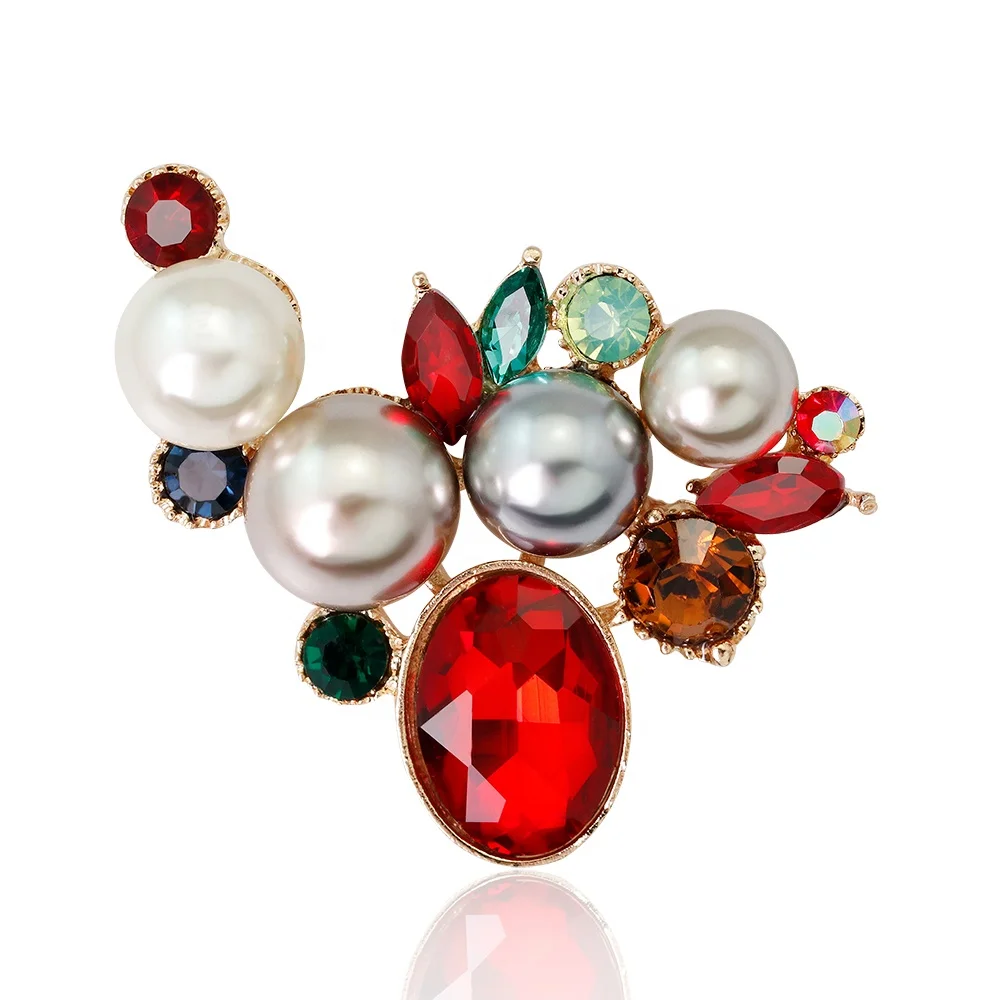 

Fashionable and Beautiful Ladies Pearl Glass Brooch, Picture shows