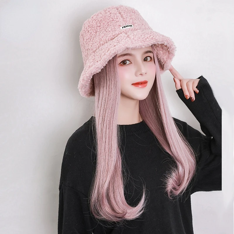 

Fashion Wig Women's One-piece Detachable Hat Wig Set Roll Inner Factory Wholesale