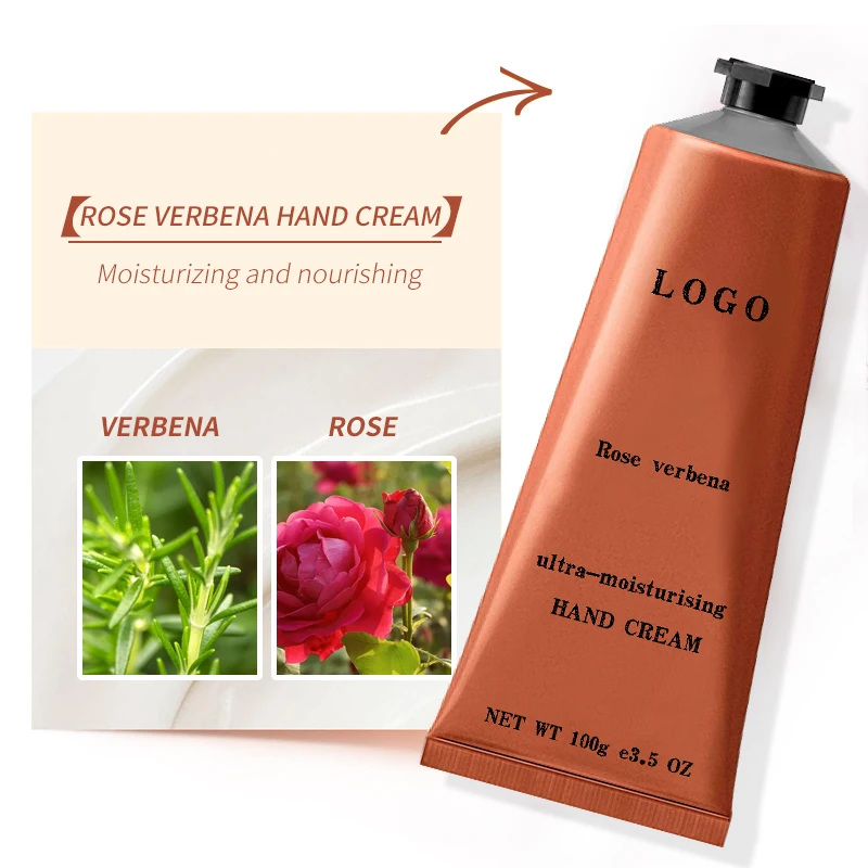 
OEM Private Label Moisturizing & Nourishing Anti Aging Natural Rose Verbena Hand Cream 