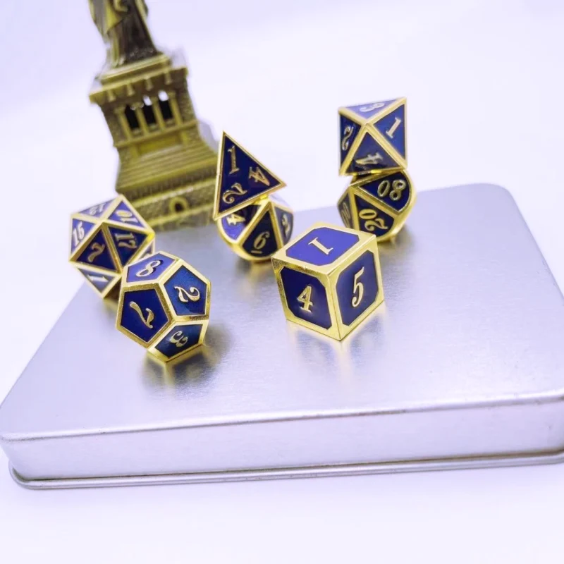 

High Precision Quality Custom Logo Manufacturers For Metal Dice Set dice tray, Purple with blue