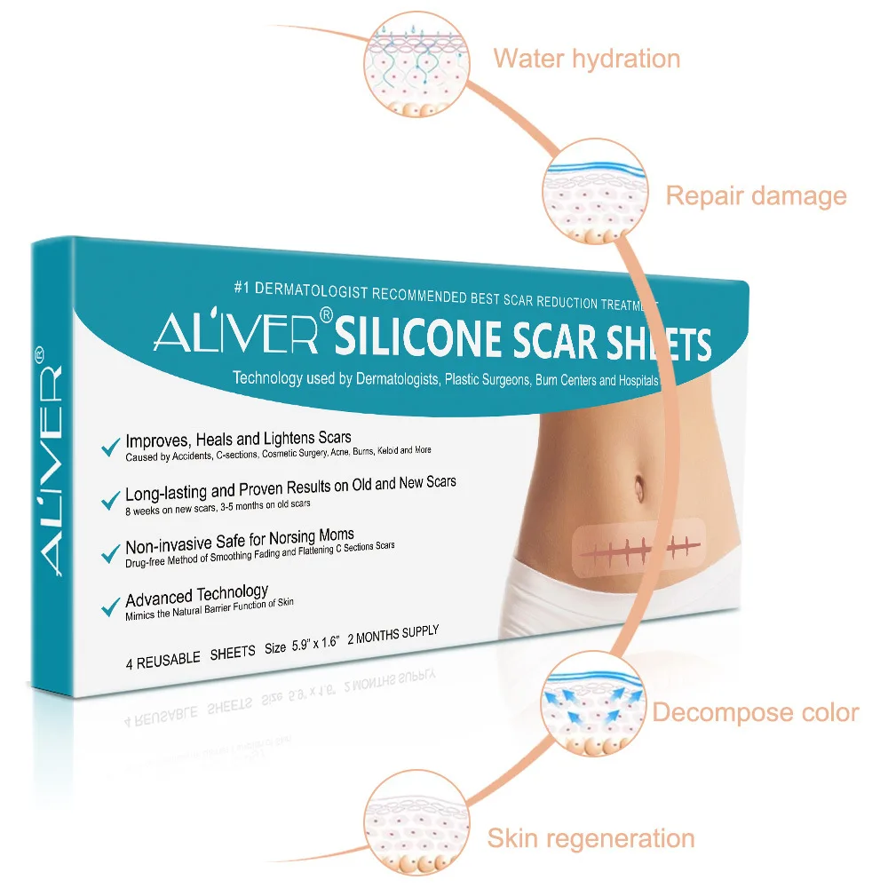 

4 pcs/set revitalize scar repairing silicone scar sheet gel
