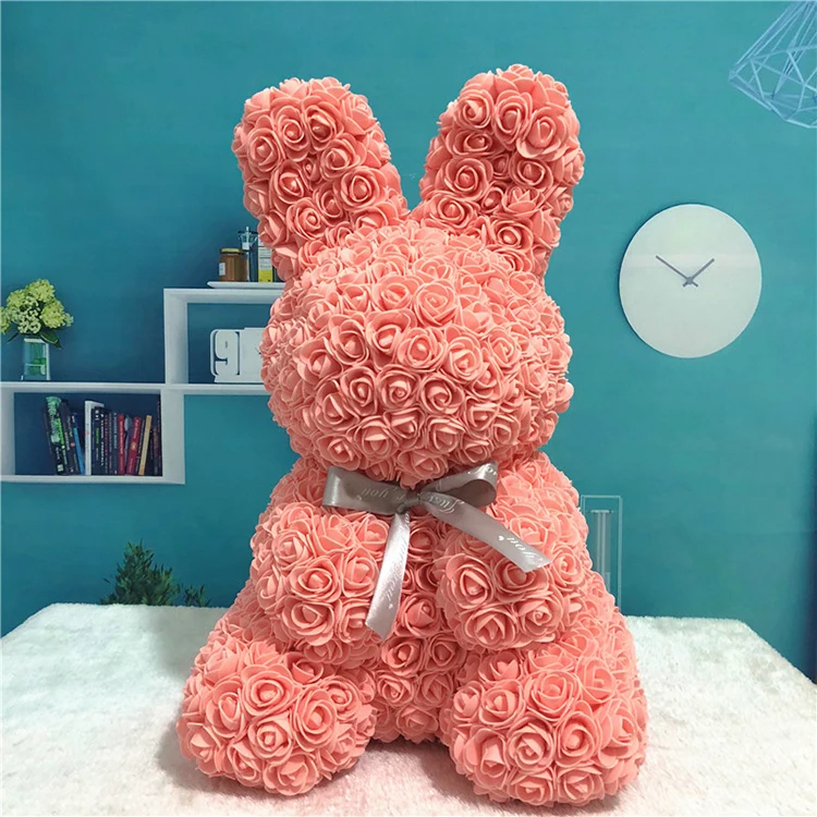 

Valentine's Day Girlfriend Gift Teddy Rose Bear Rose Rabbit, White