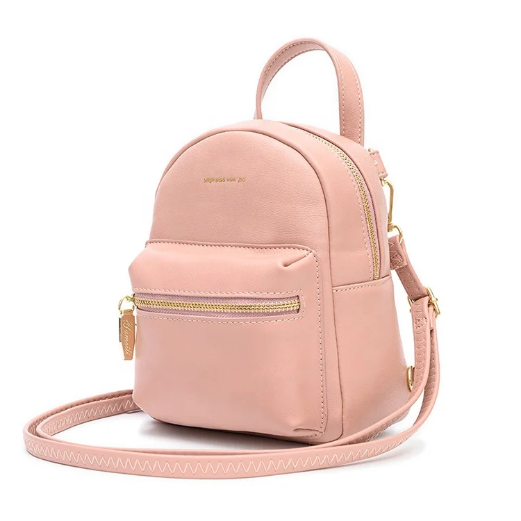 

Waterproof PU Leather Shoulder Bag Pink mini Leather Backpacks for Girls Teenage, Five colors