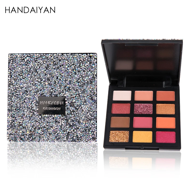 

Pearlescent Matte Sequins 12 Color Eyeshadow Palette Full Diamond Eyeshadow Diamond Eyeshadow Palette