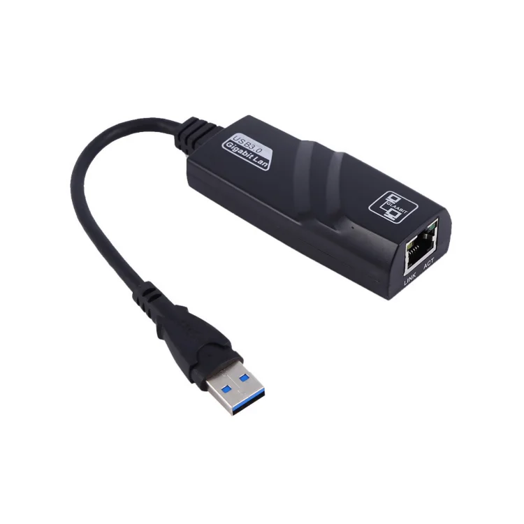 

USB 30 wired Network LAN 10/100/1000 Mbps RTBL8153 PC computer usb 3.0 to RJ45 Gigabit Ethernet Adapter, Black