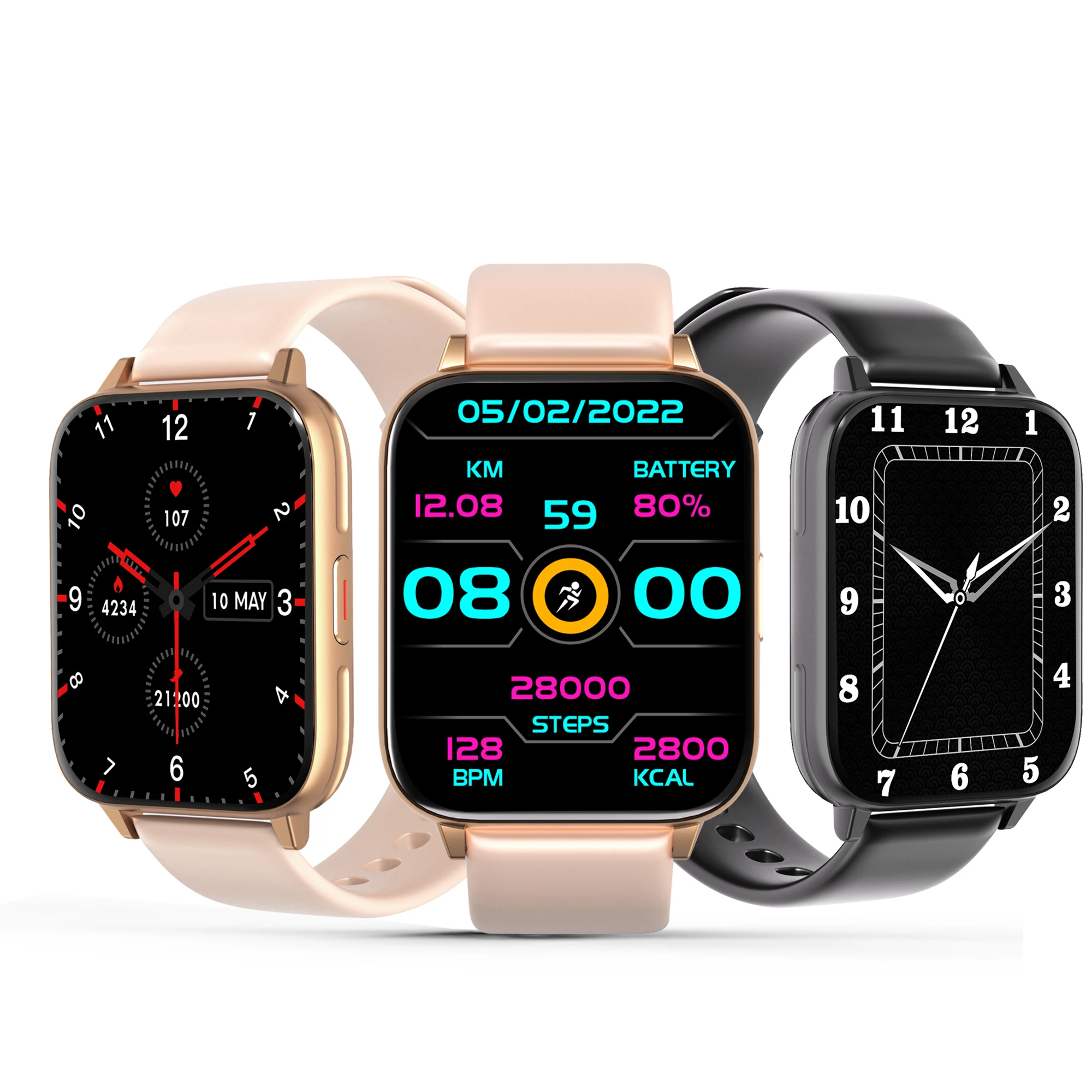 

Smart Watches Sports Fitness Tracker IP67 Waterproof Heart Rate Monitor Blood Oxygen Blood Pressure Call Online Wristwatches