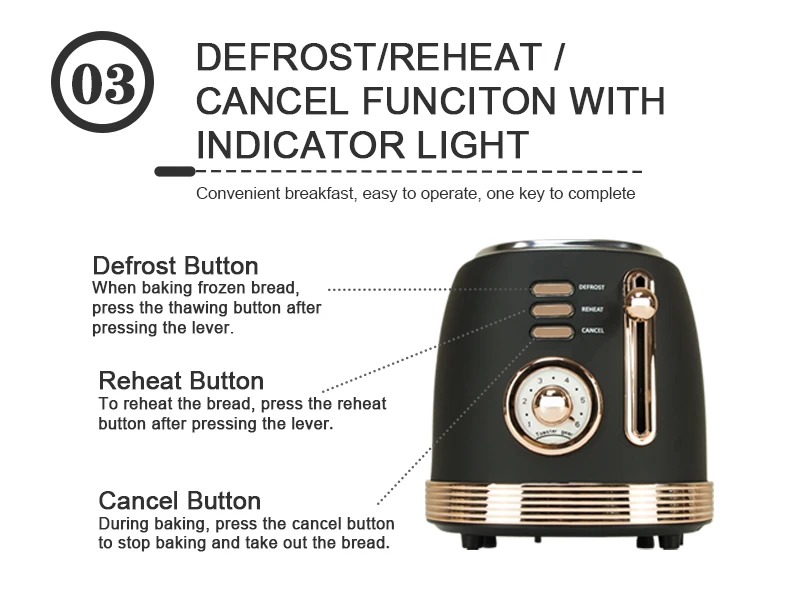 2020 2 slice 6 gears rapid baking toaster stainless steel material High quality household toster portable bread maker