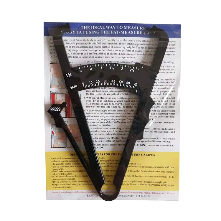 

Personal Fitness BMI Measuring Slimming Plicometro Skinfold Body Fat Caliper With English Manuel