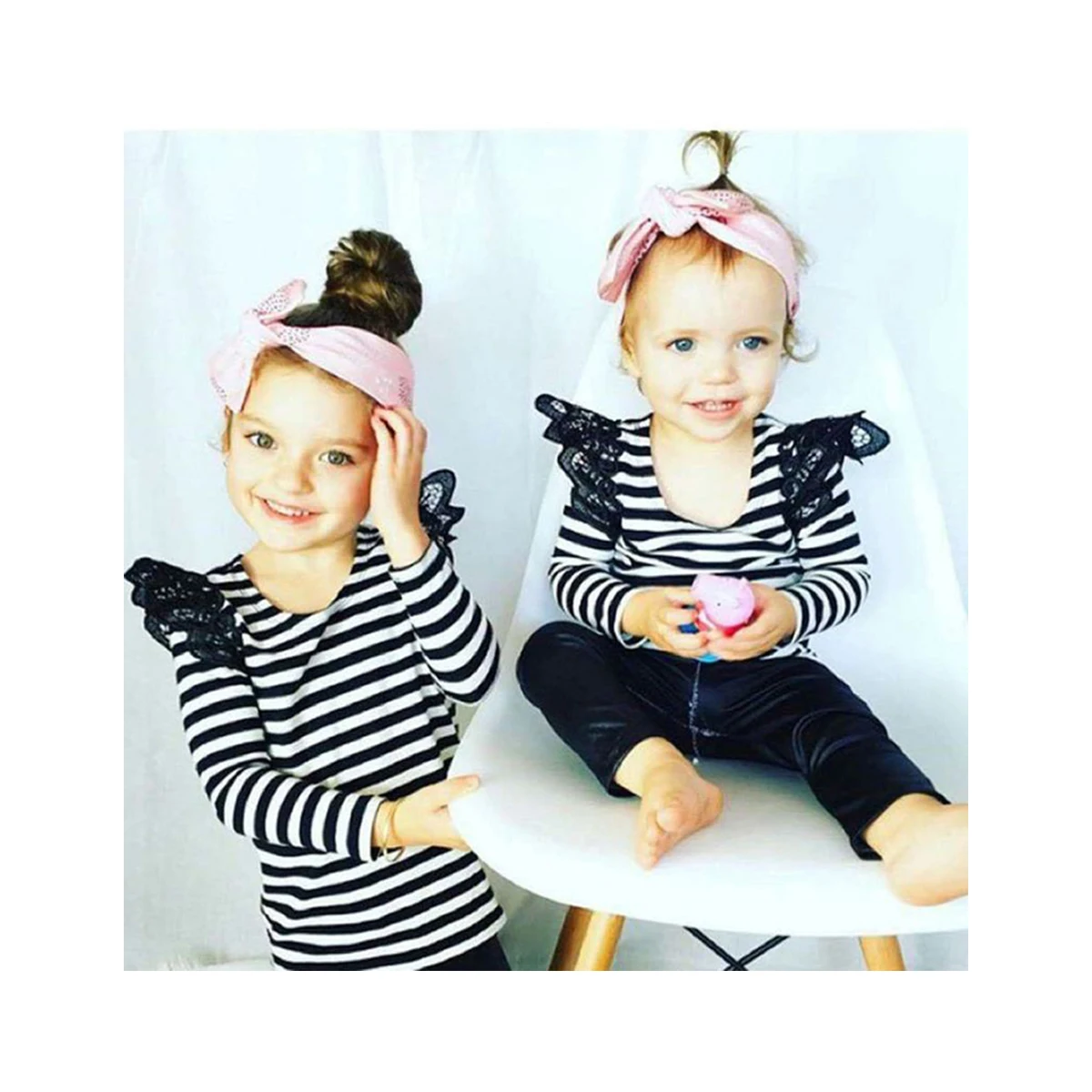 

2021 Spring Children Clothes Baby Girl Lace Long Sleeve T-Shirt Kids Cotton Clothing