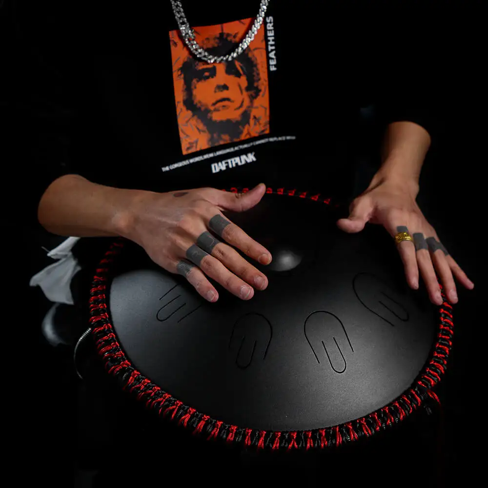 Hluru HS Handpan Drum 14 Inch D Minor Hangpan Handpan Steel Tongue Drum