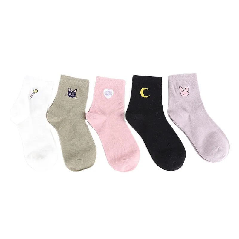 

Fashion Women Cotton Embroidery Crew Slouch Tutu Socks Custom Logo Socks