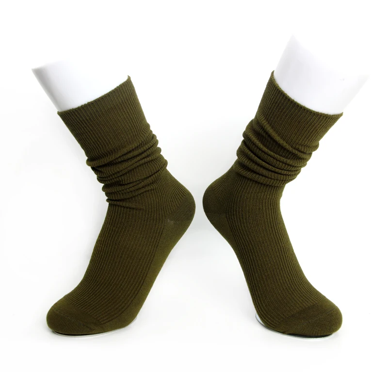 

HEPOLILO Wholesale Stocking Knit 100% Combed Cotton School Girls Thick Slouch Socks Calcetines Mujer