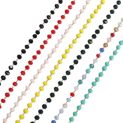 

Hot Sale Stainless Steel Chains With Crystal Beads DIY Jewelry Making Accessories Necklace Chains For Jewelry Findings, As pictures show