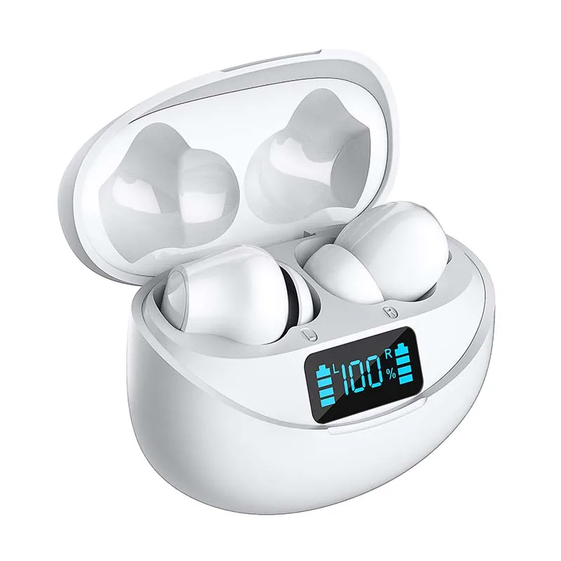 

CR-i17 Tws Wireless Sports Led Display Bolototh Earphones Headphones Earbud Earphon, White/black