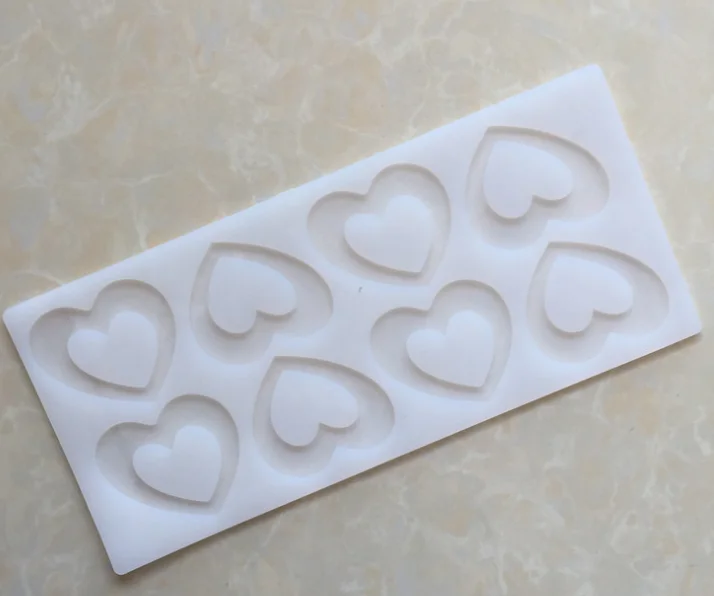 

805 STOCK silicone chocolate mould with 8 hole love silicone lace mold cake decoration cake mold cake tools, White