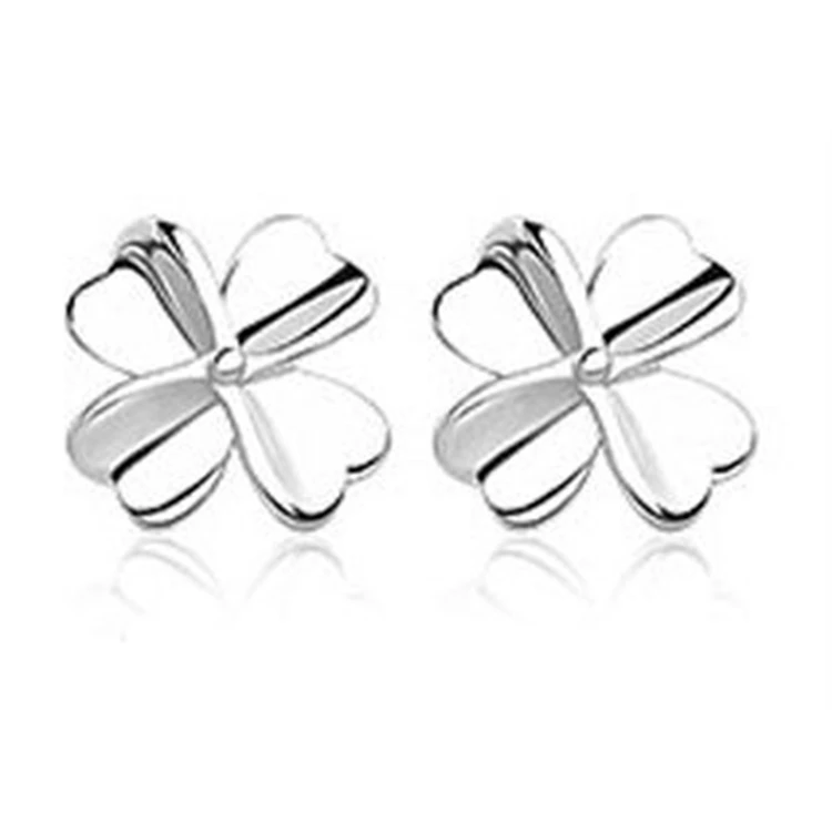 Reeti 925 Sterling Silver Clover Stud Earrings For Women Elegant Wedding Jewelry Pendientes