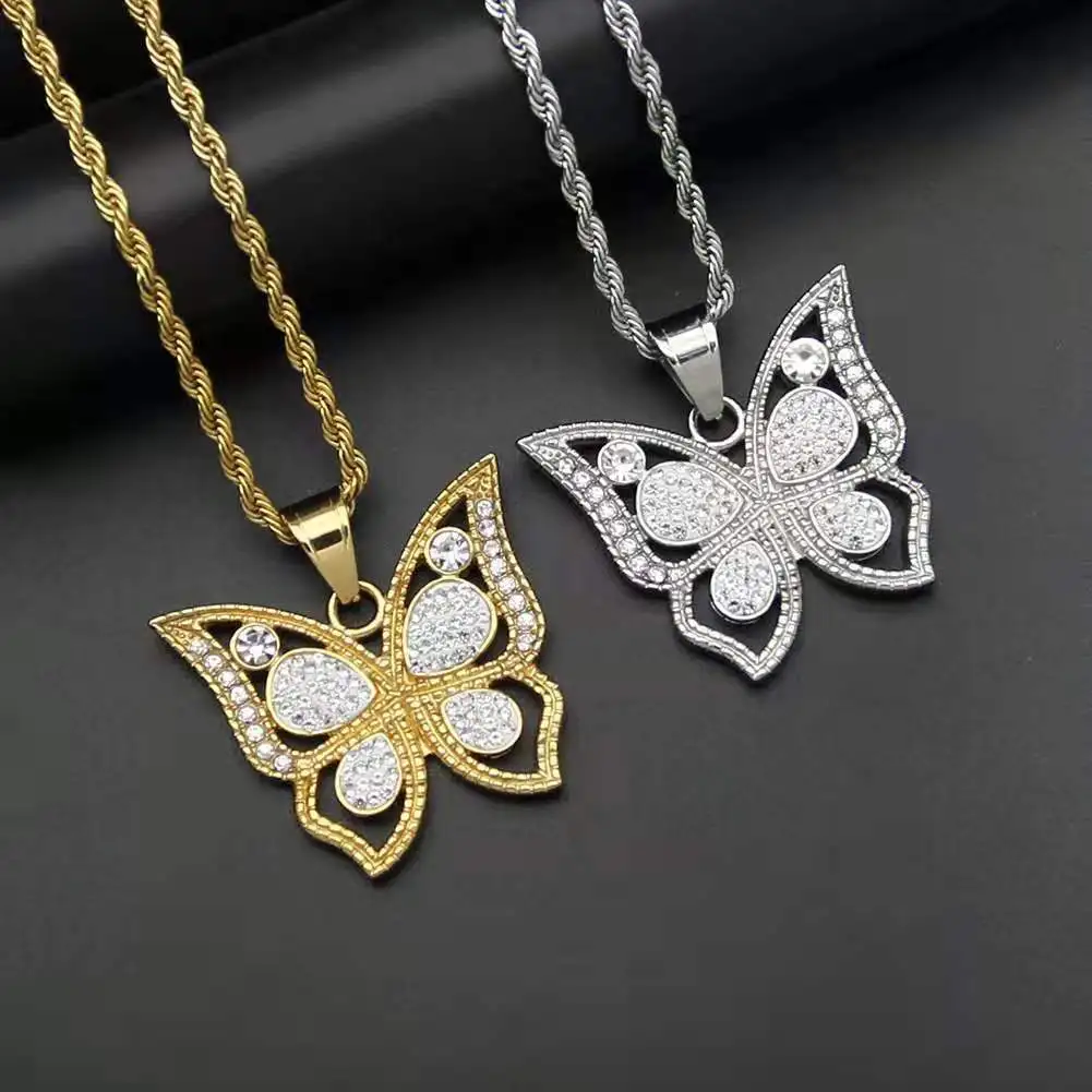 

HOT! Wholesale Jewelry gold plated butterfly for women Necklace