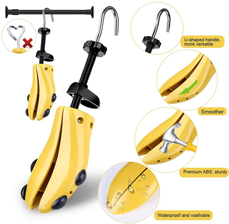 

Unisex 2 Way Plastic Shoe Stretcher Shoe Expander Plastic Shoe Tree for Women and Men, Yellow